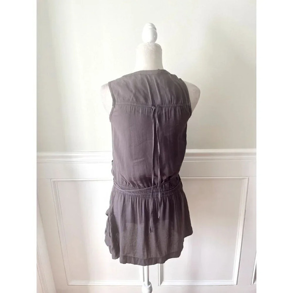 Anna Sui Silk Utility Dress with Flaws Gray 36 - Picture 3 of 6